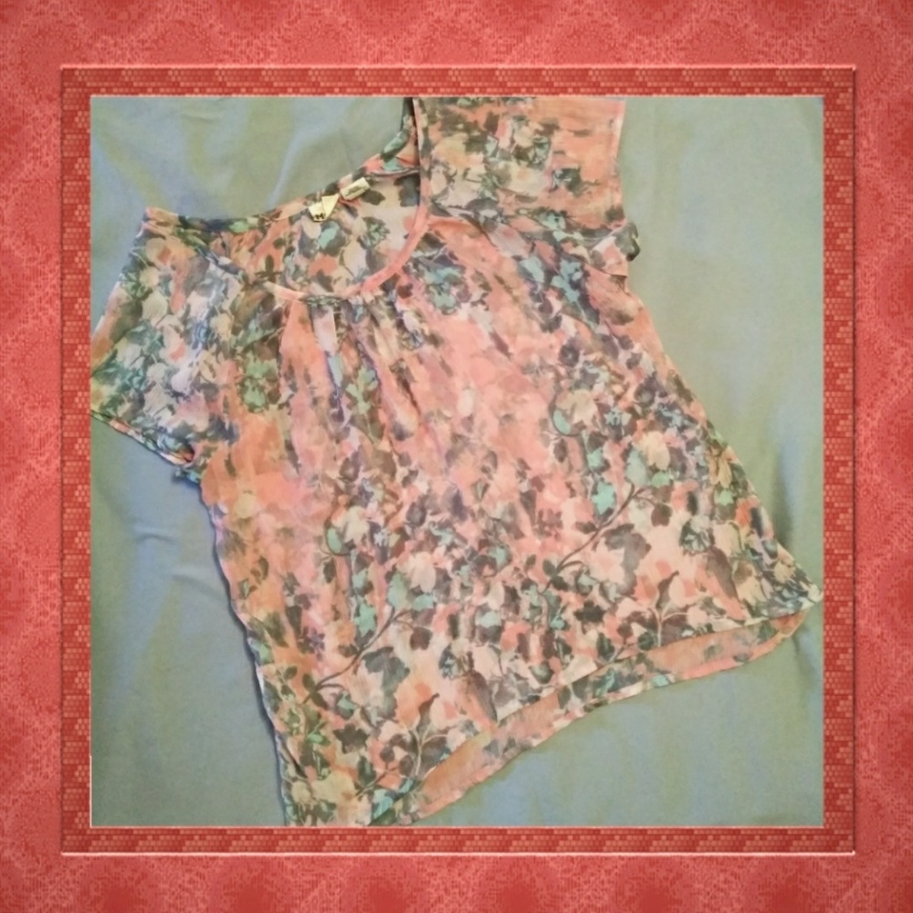 🌺FREE WITH PURCHASE OVER $10***SHEER CHIFFON TOP